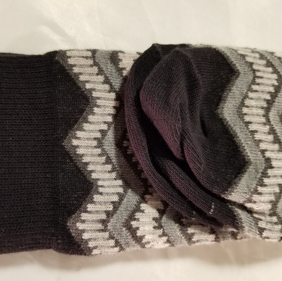 New OZONE SOCKS Black Grey Train Track Stripes - Picture 5 of 6